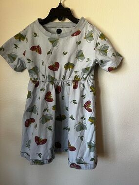 DOT Australia Butterfly Print Dress Light Blue Short Sleeve Toddler Girls